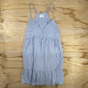 Heyson Women's Medium Blue Dress Whimsical Strappy V Neck Sleeveless ‎  beachy
